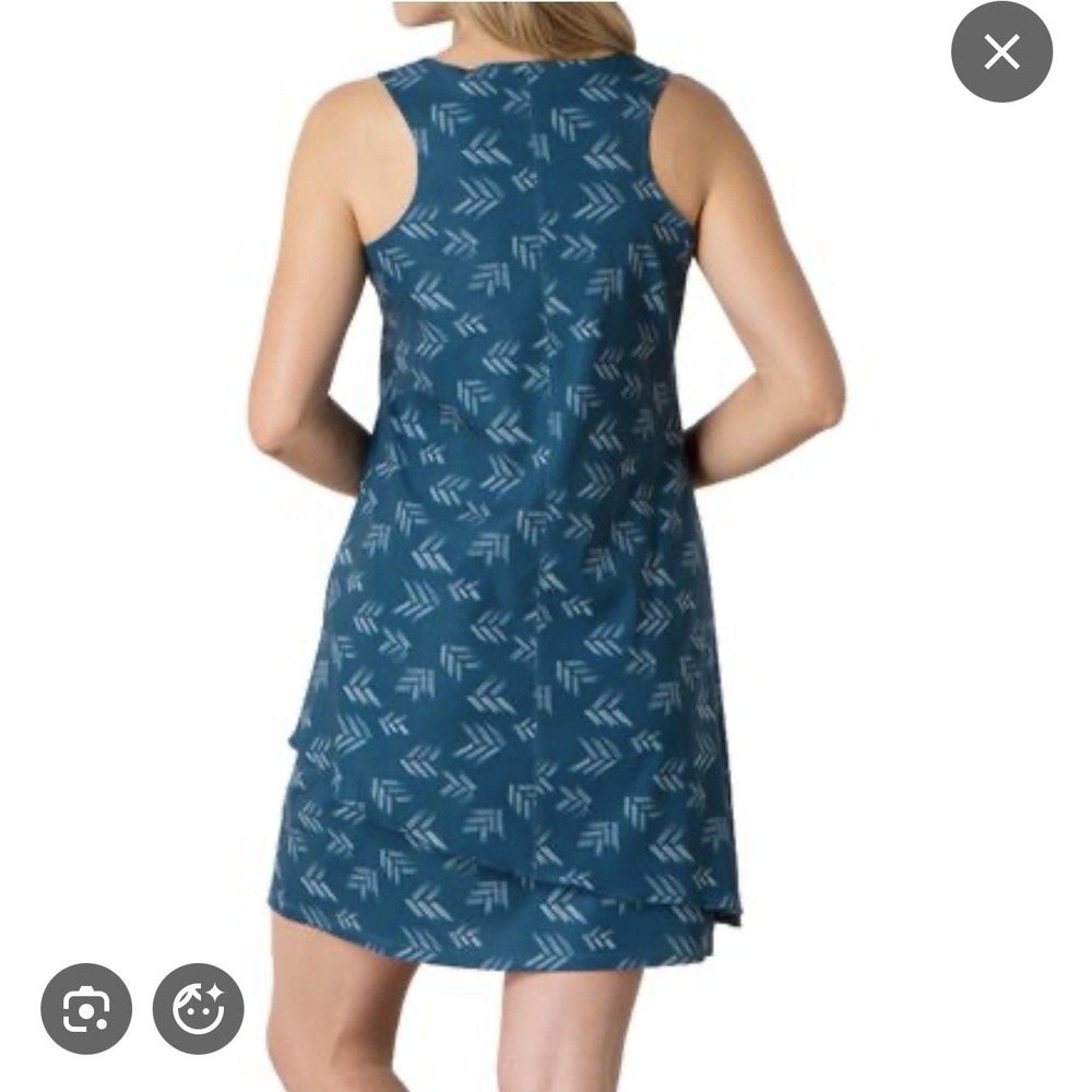 Toad & Co Whirlwind Dress Medium Sleeveless Athletic Travel Layered Blue Granola - Picture 10 of 10